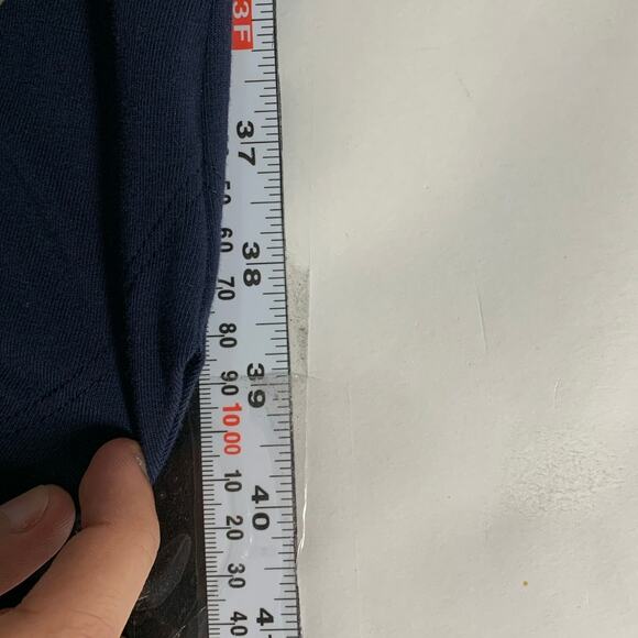 Universal Standard 16 Iconic Long Sleeve V Neck Geneva Dress Navy Asymmetrical - Picture 8 of 10